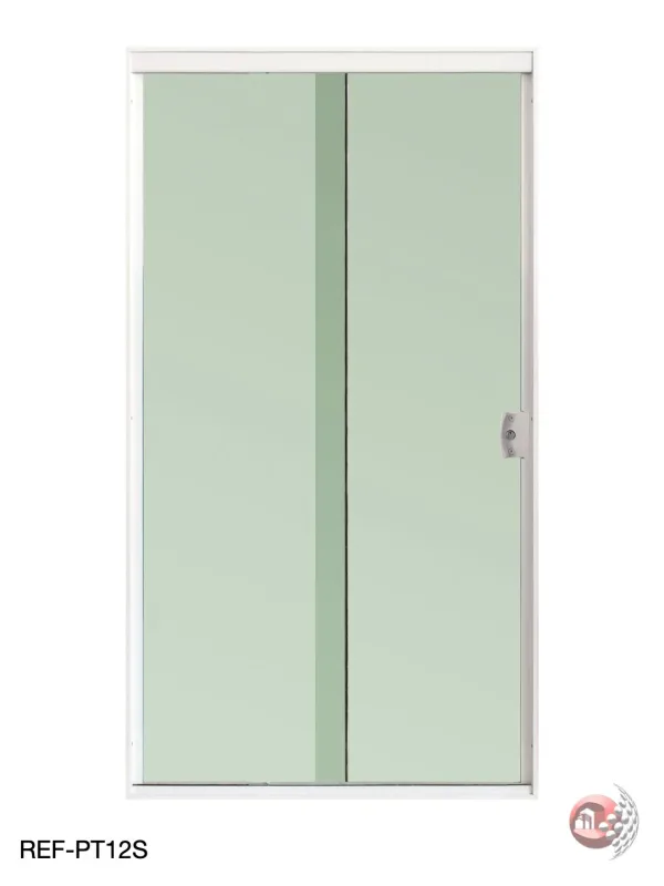 Porta Vitro Temperada de Correr 2f Verde - Atual Esquadrias